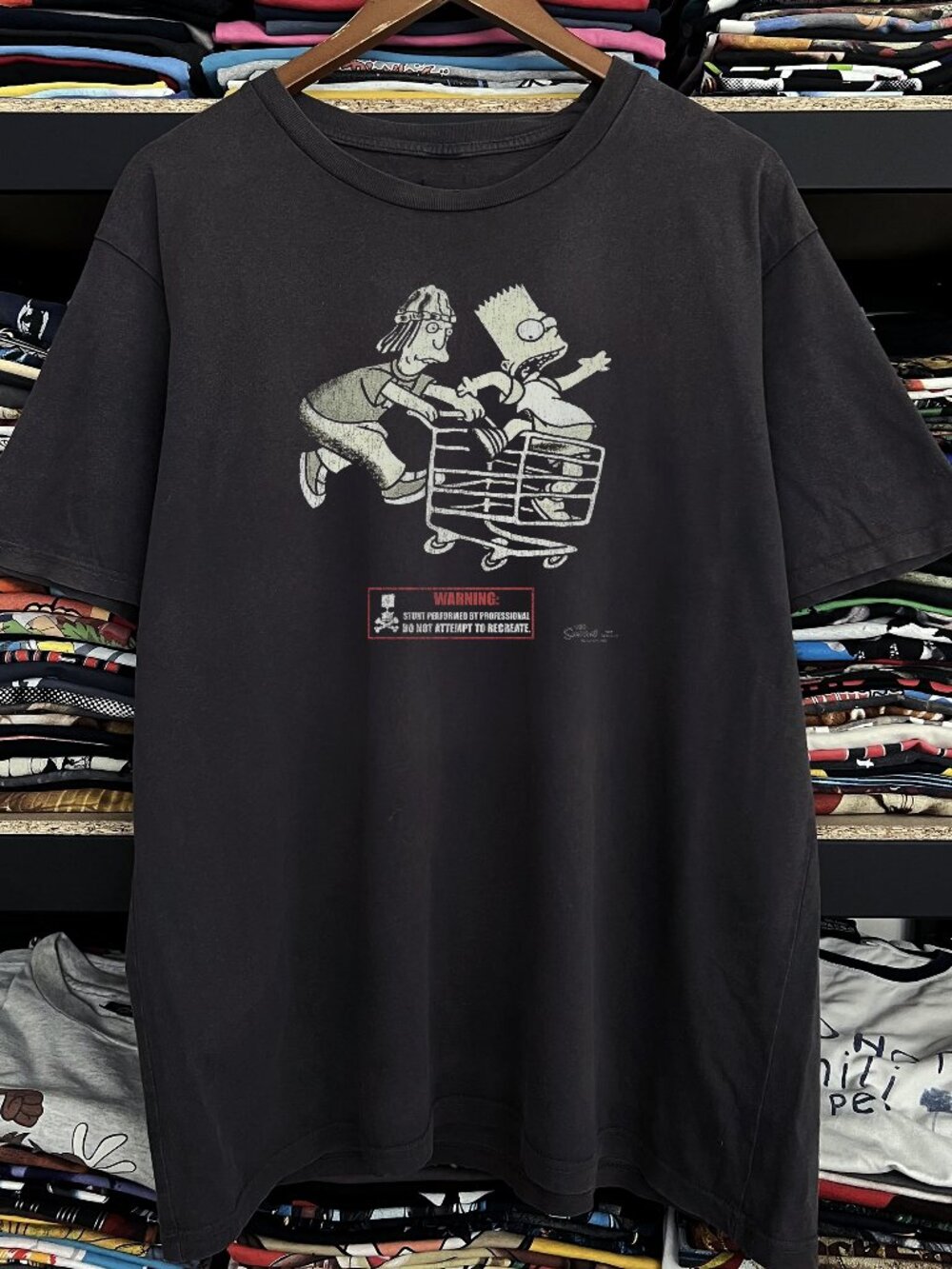 2001 Simpsons x Jackass Washed Black Tee
